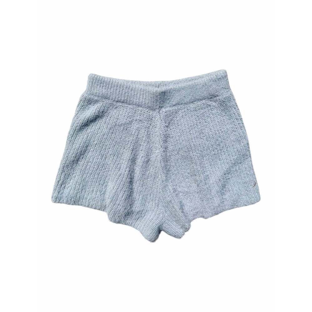 Nasty Gal Collection Lounge Shorts Women’s M Blue Gray Fuzzy Knit High Rise